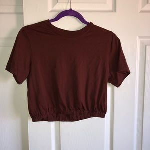 Aritzia Maroon Crop Top